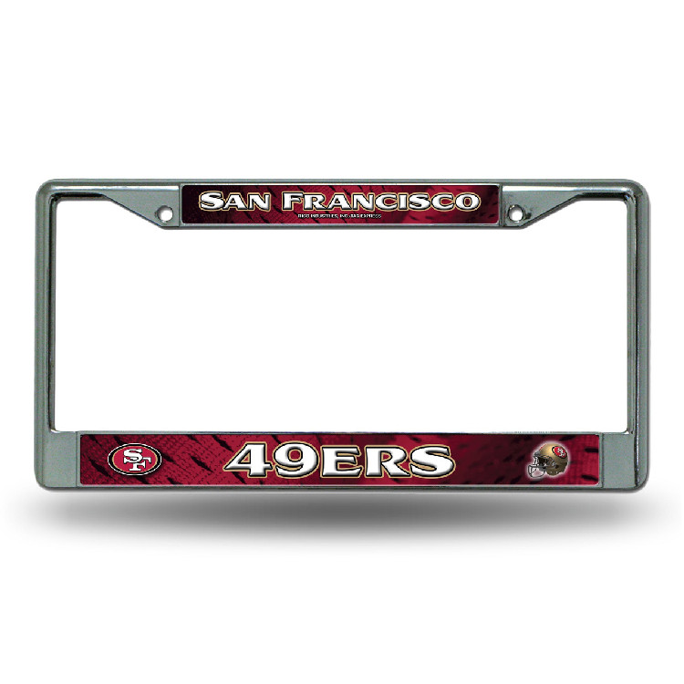 San Francisco 49ers License Plate Frame Chrome Printed Insert