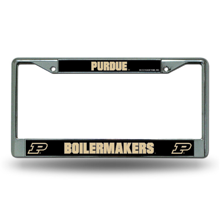 Purdue Boilermakers License Plate Frame Chrome Printed Insert