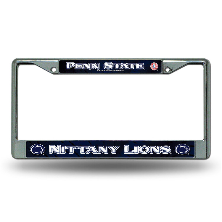 Penn State Nittany Lions License Plate Frame Chrome Printed Insert