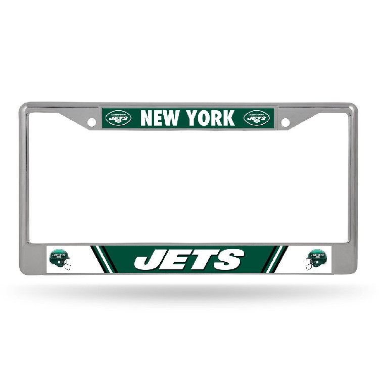 New York Jets License Plate Frame Chrome Printed Insert