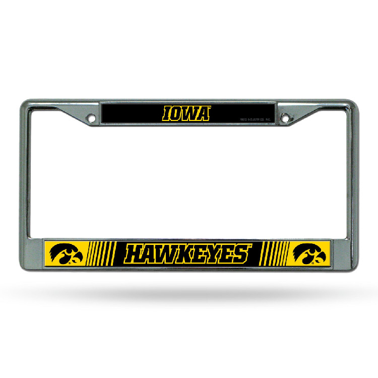 Iowa Hawkeyes License Plate Frame Chrome Printed Insert