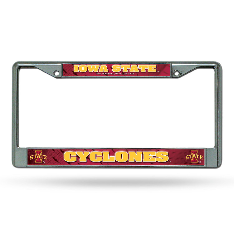 Iowa State Cyclones License Plate Frame Chrome Printed Insert