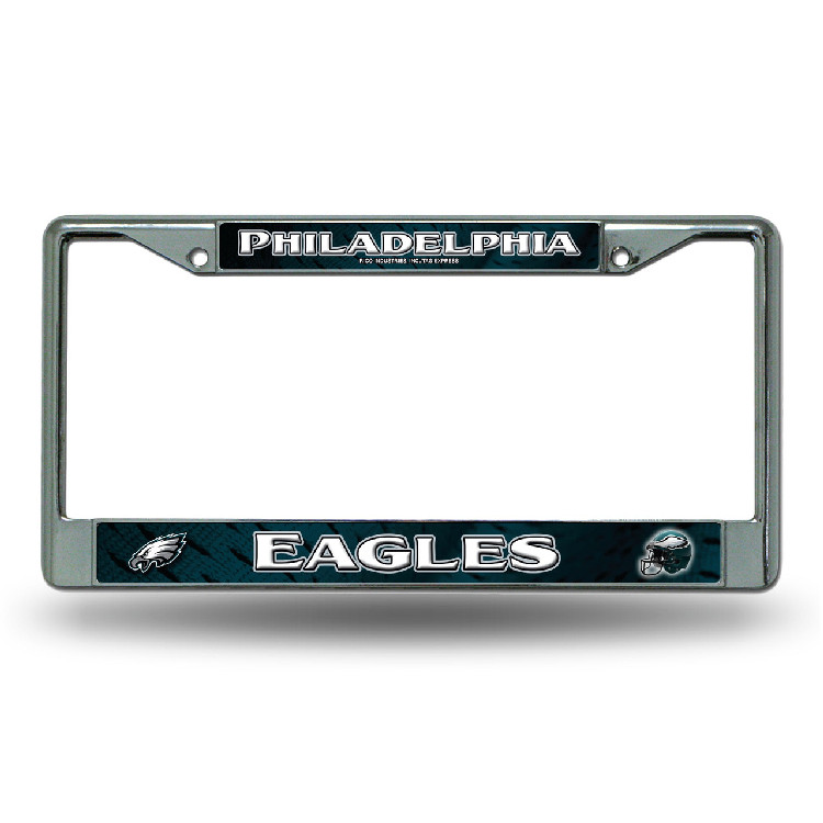 Philadelphia Eagles License Plate Frame Chrome Printed Insert