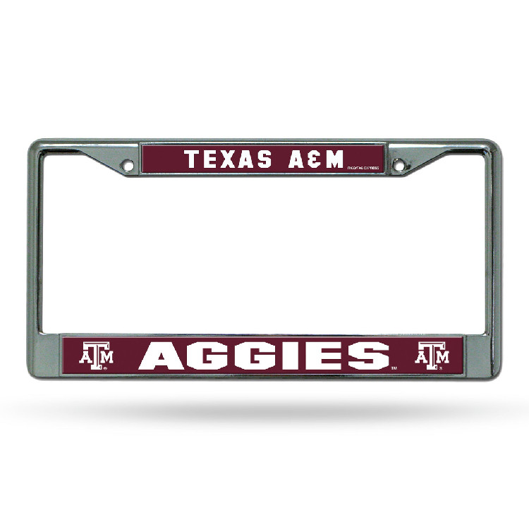 Texas A&M Aggies License Plate Frame Chrome Printed Insert