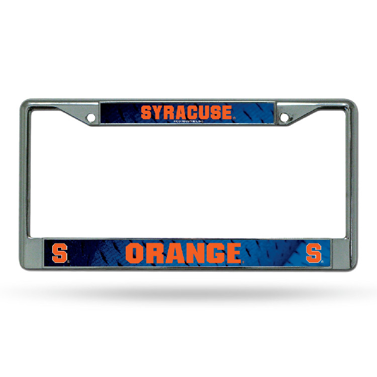 Syracuse Orange License Plate Frame Chrome Printed Insert