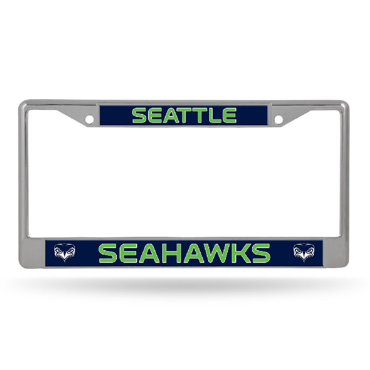 Seattle Seahawks License Plate Frame Chrome Printed Insert