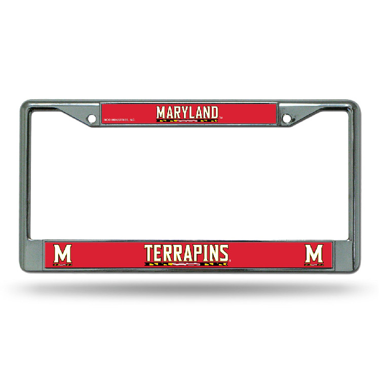 Maryland Terrapins License Plate Frame Chrome Printed Insert