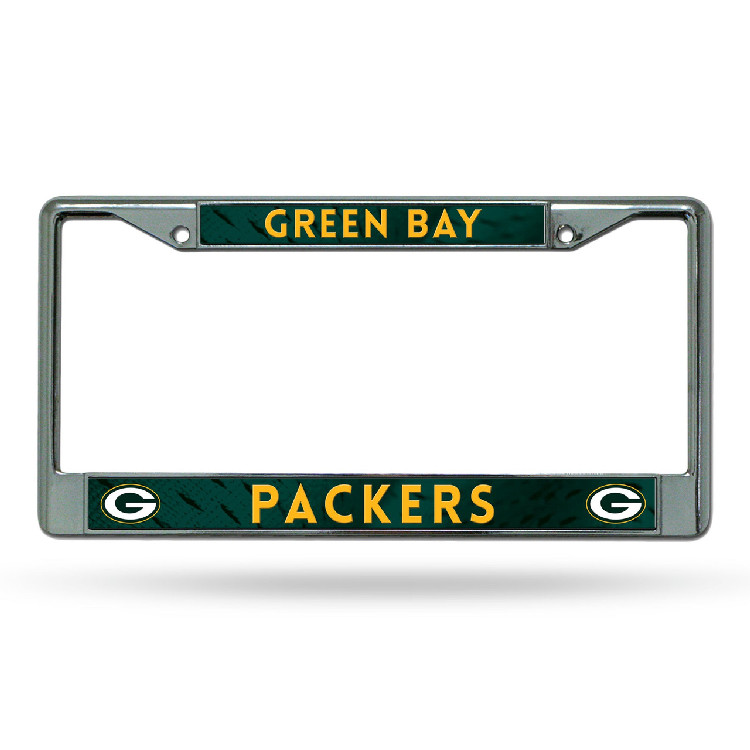 Green Bay Packers License Plate Frame Chrome Printed Insert