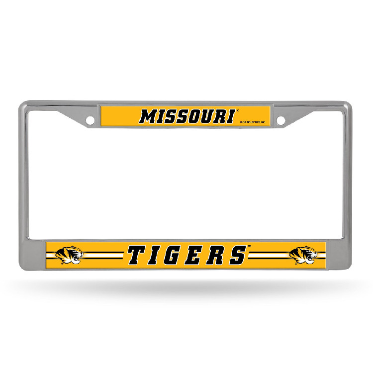 Missouri Tigers License Plate Frame Chrome Printed Insert