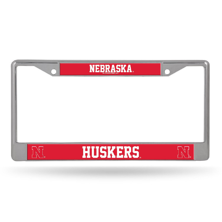 Nebraska Cornhuskers License Plate Frame Chrome Printed Insert