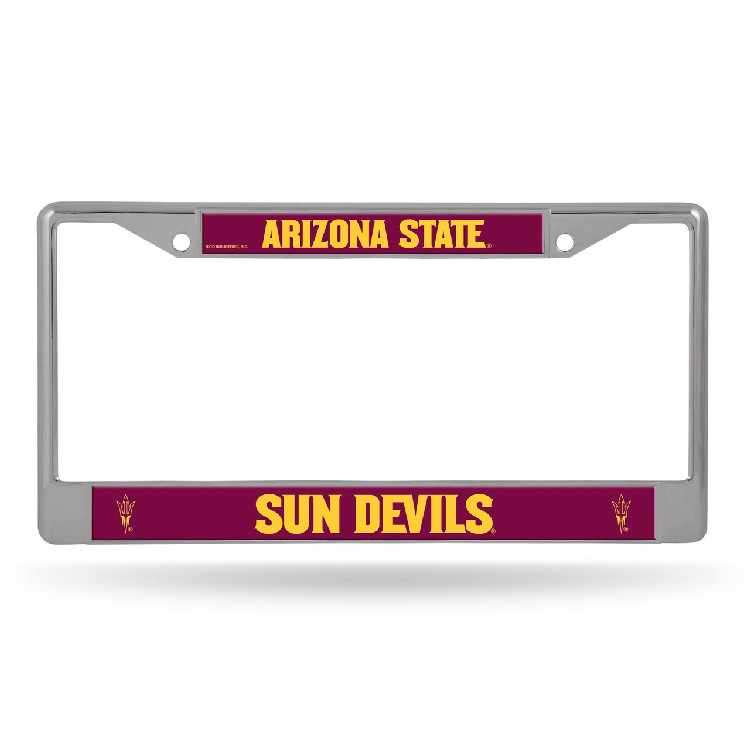 Arizona State Sun Devils License Plate Frame Chrome Printed Insert