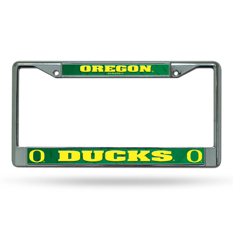 Oregon Ducks License Plate Frame Chrome Printed Insert