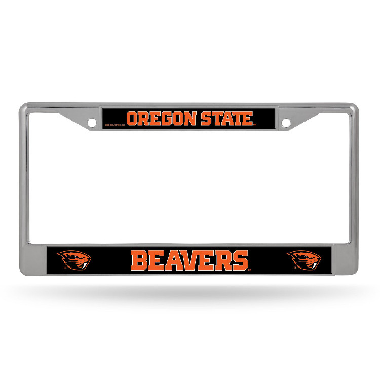 Oregon State Beavers License Plate Frame Chrome Printed Insert