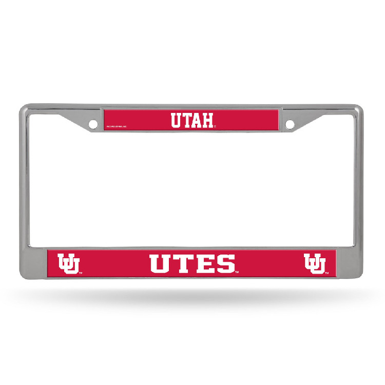 Utah Utes License Plate Frame Chrome Printed Insert