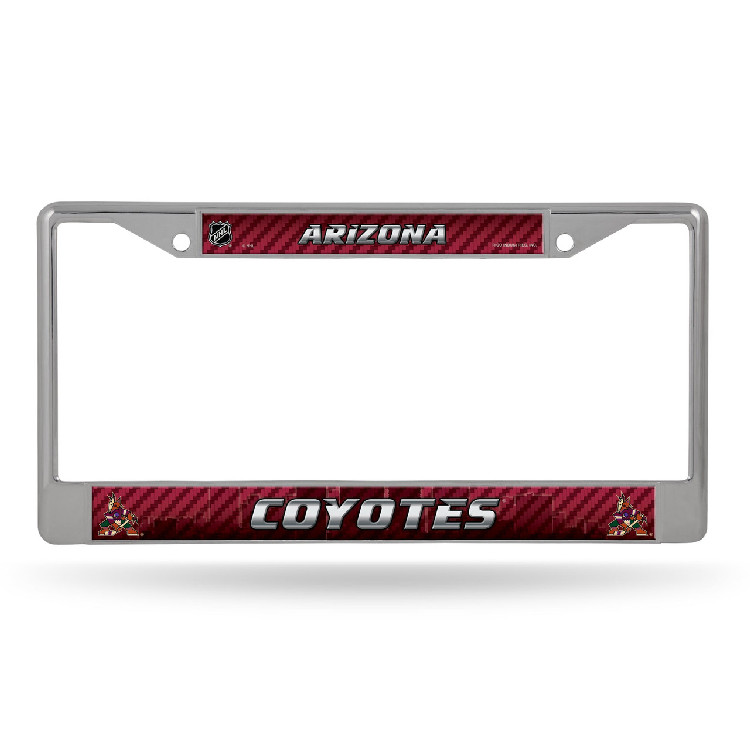 Arizona Coyotes License Plate Frame Chrome Printed Insert