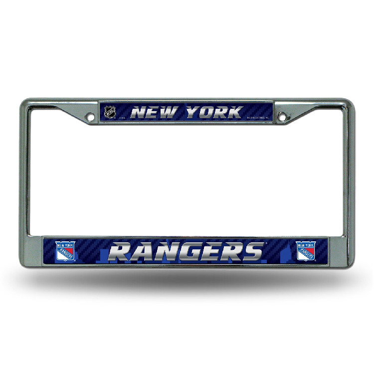 New York Rangers License Plate Frame Chrome Printed Insert