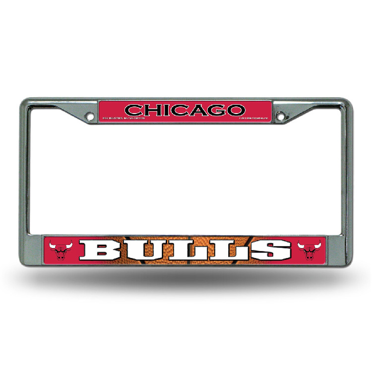 Chicago Bulls License Plate Frame Chrome Printed Insert