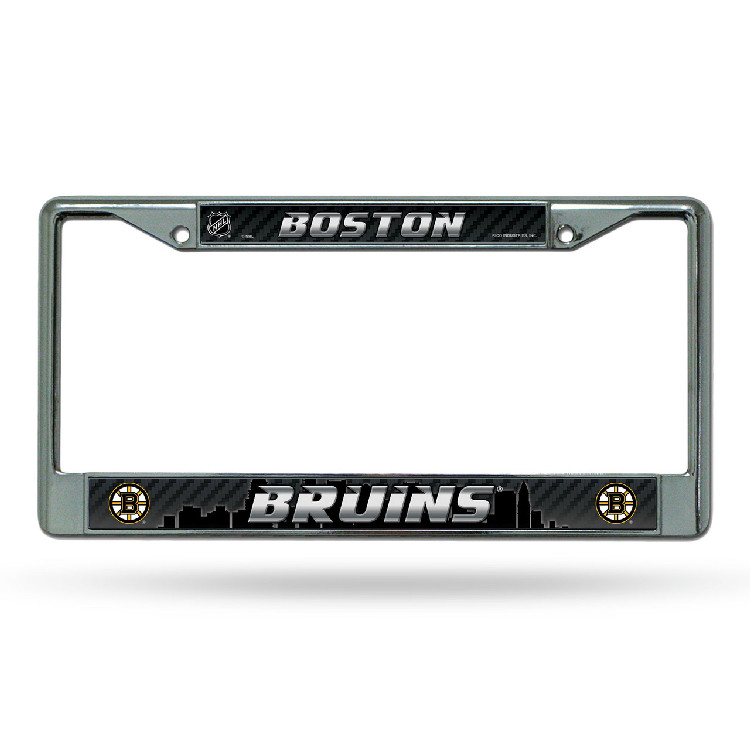 Boston Bruins License Plate Frame Chrome Printed Insert