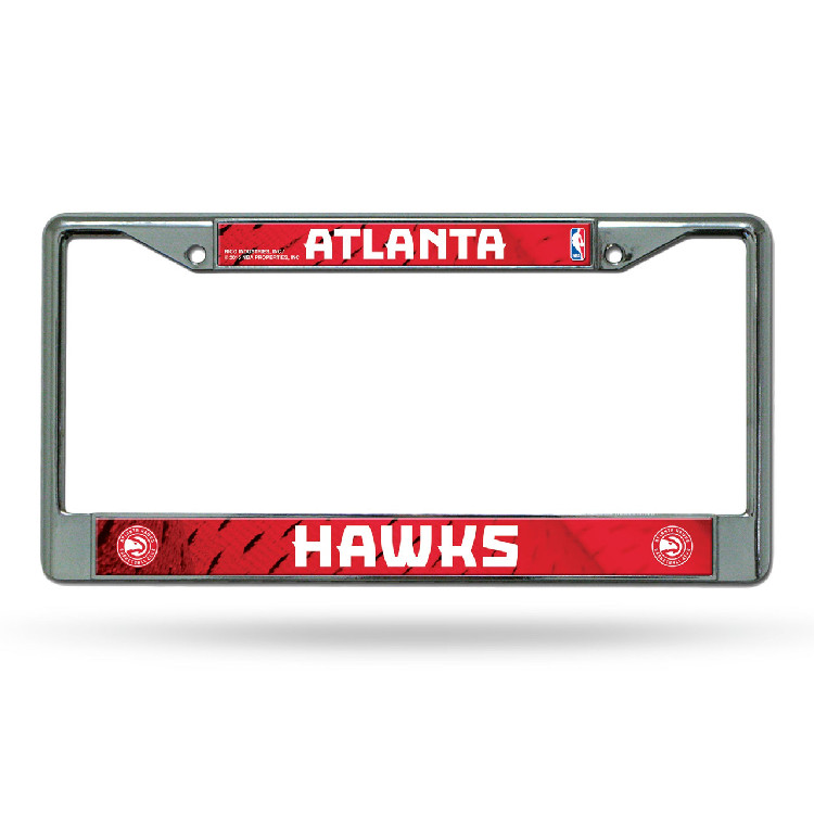 Atlanta Hawks License Plate Frame Chrome Printed Insert