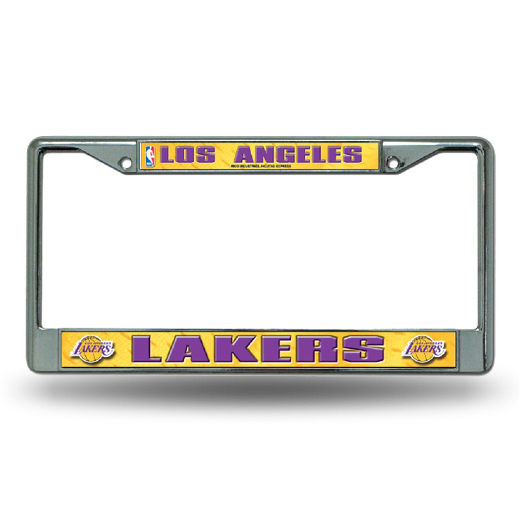 Los Angeles Lakers License Plate Frame Chrome Printed Insert