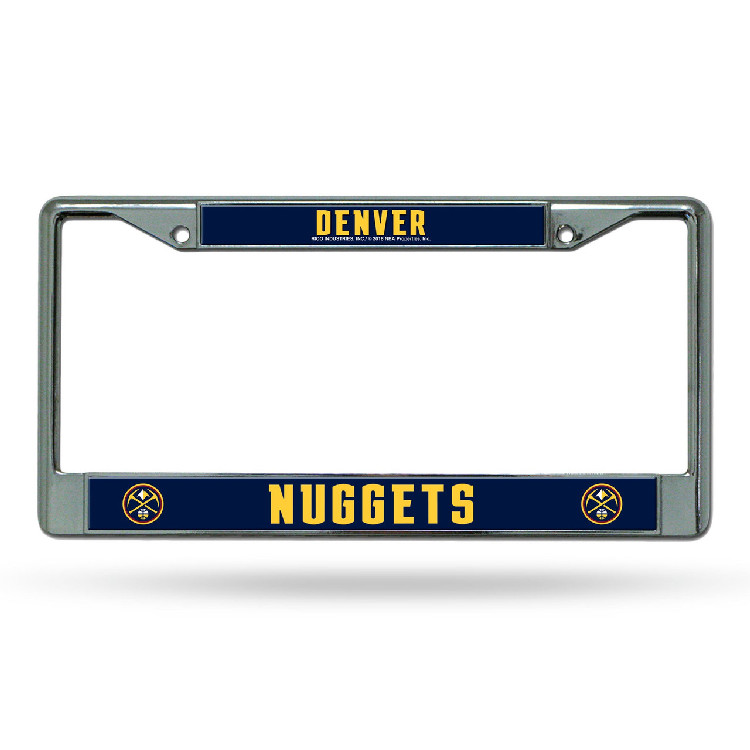 Denver Nuggets License Plate Frame Chrome Printed Insert