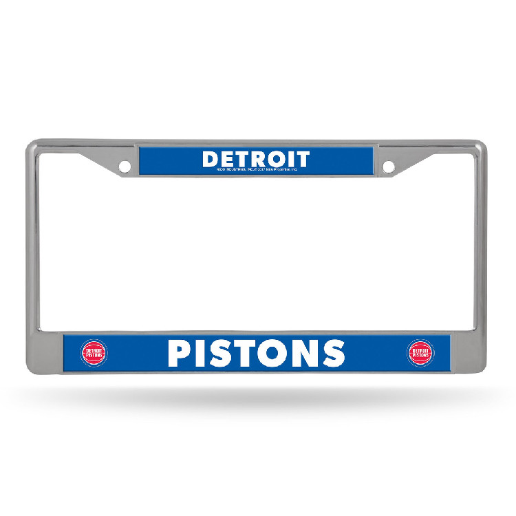 Detroit Pistons License Plate Frame Chrome Printed Insert