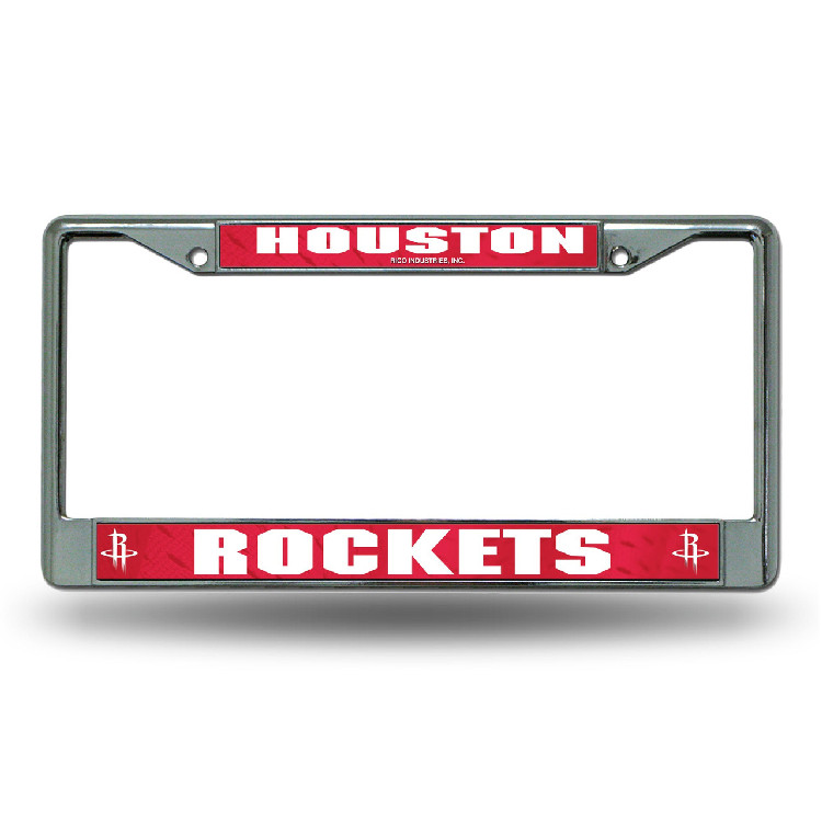 Houston Rockets License Plate Frame Chrome Printed Insert