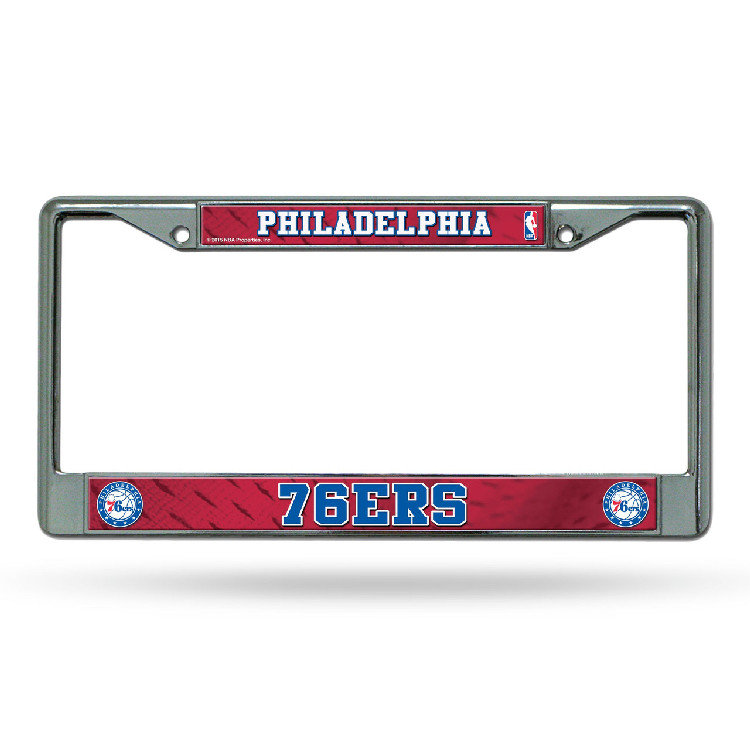 Philadelphia 76ers License Plate Frame Chrome Printed Insert