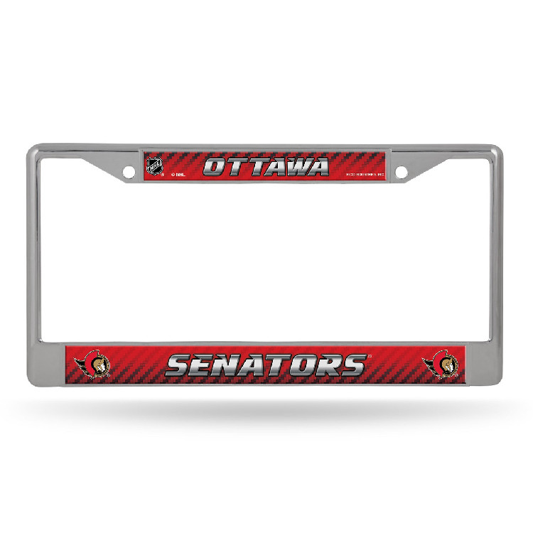 Ottawa Senators License Plate Frame Chrome Printed Insert