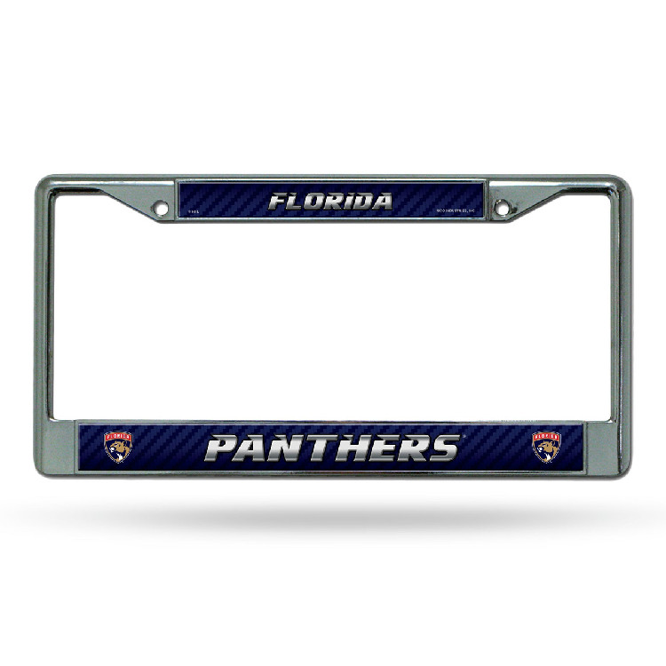 Florida Panthers License Plate Frame Chrome Printed Insert