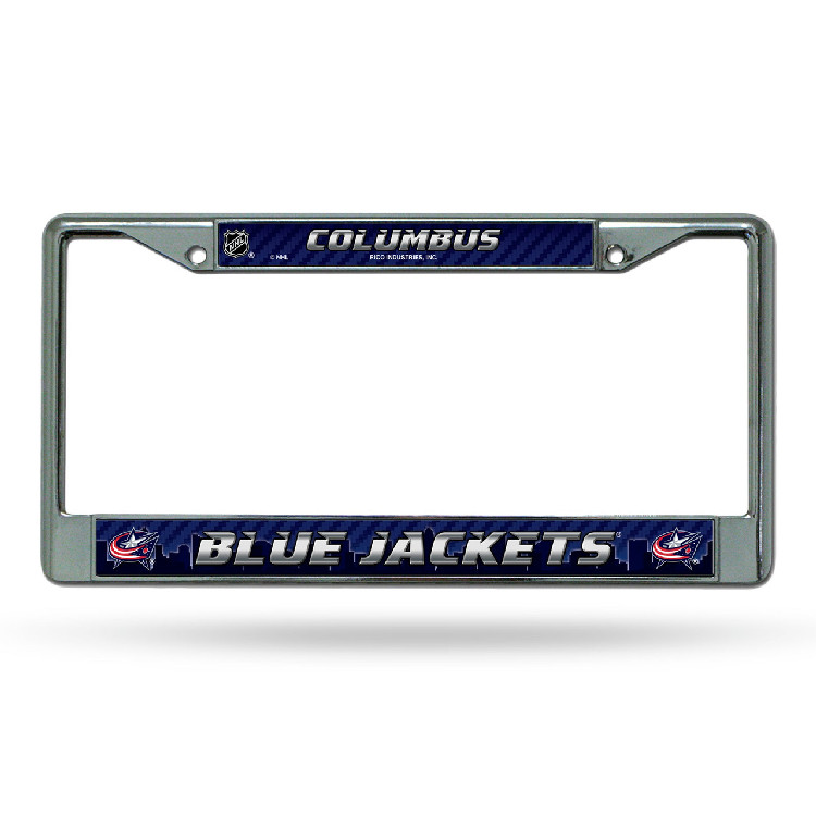 Columbus Blue Jackets License Plate Frame Chrome Printed Insert