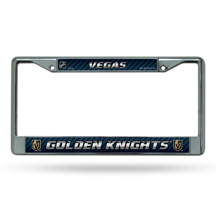 Vegas Golden Knights License Plate Frame Chrome Printed Insert