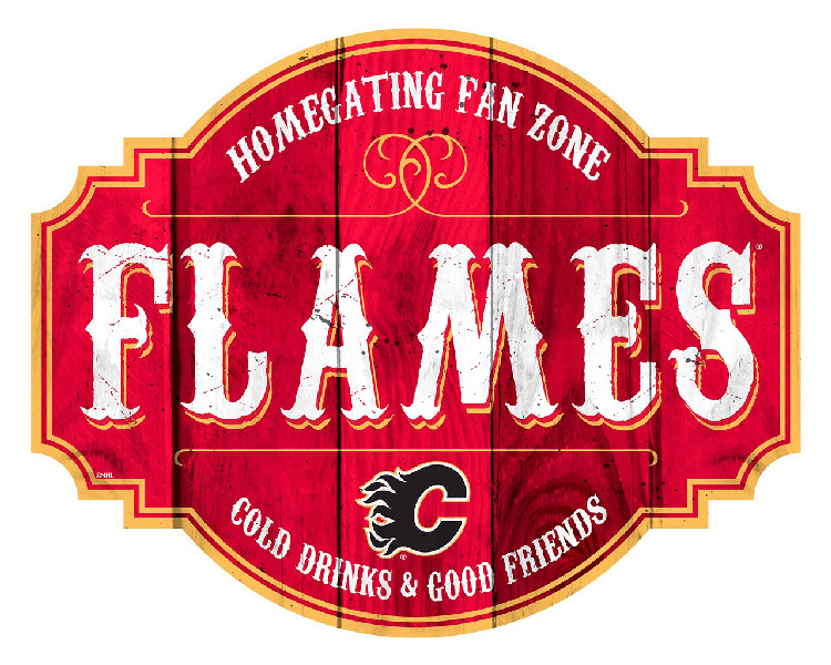 Calgary Flames Sign Wood 12 Inch Homegating Tavern