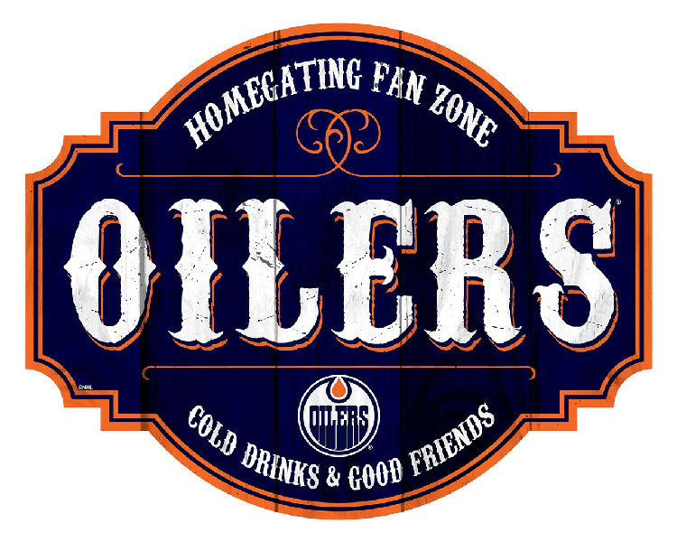 Edmonton Oilers Sign Wood 12 Inch Homegating Tavern