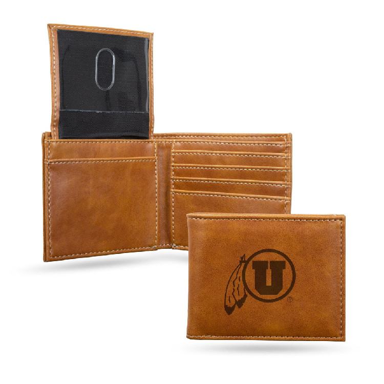 Utah Utes Wallet Billfold Laser Engraved