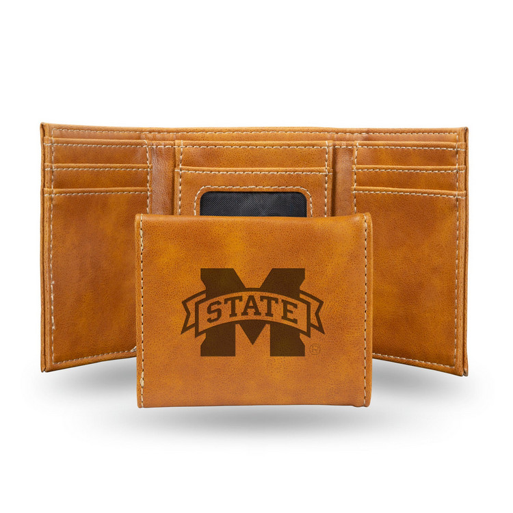 Mississippi State Bulldogs Wallet Trifold Laser Engraved