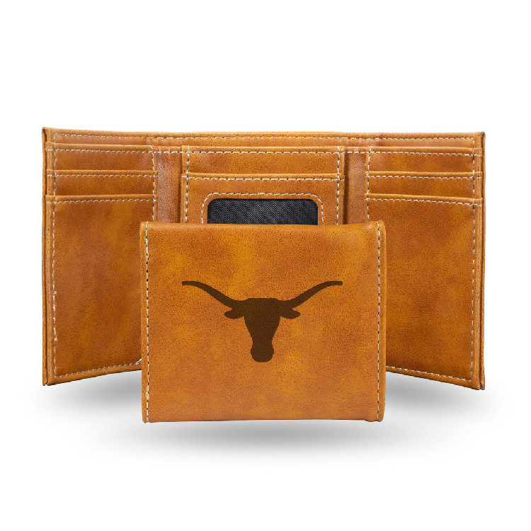 Texas Longhorns Wallet Trifold Laser Engraved