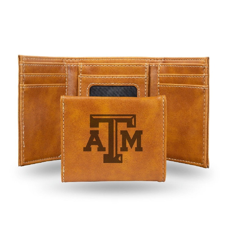 Texas A&M Aggies Wallet Trifold Laser Engraved