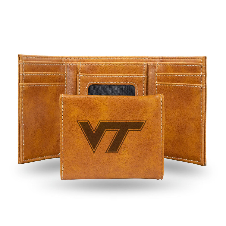 Virginia Tech Hokies Wallet Trifold Laser Engraved