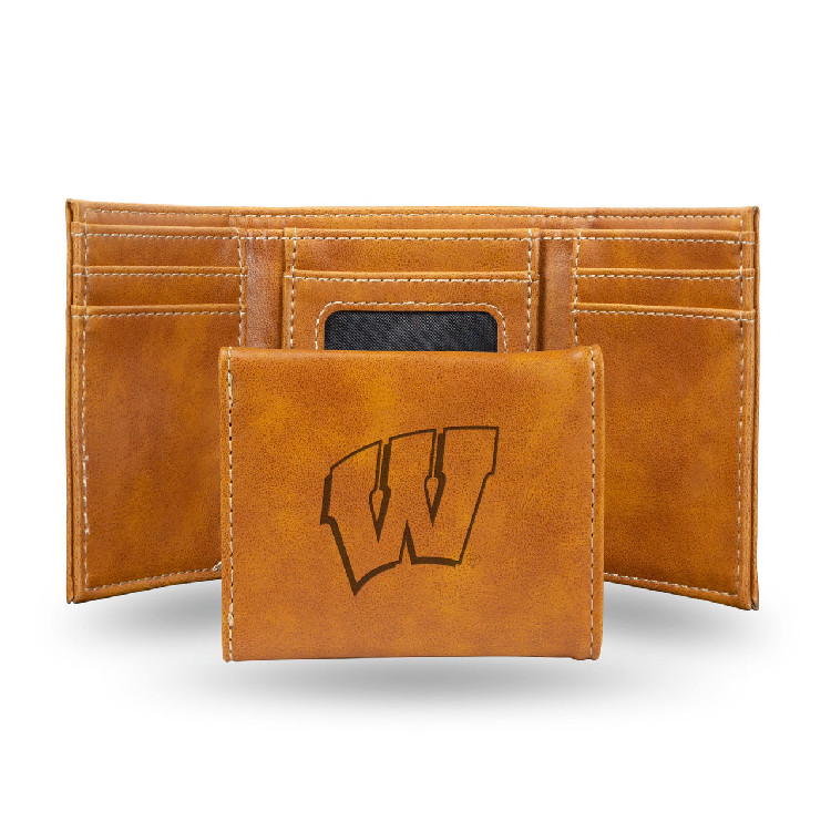 Wisconsin Badgers Wallet Trifold Laser Engraved