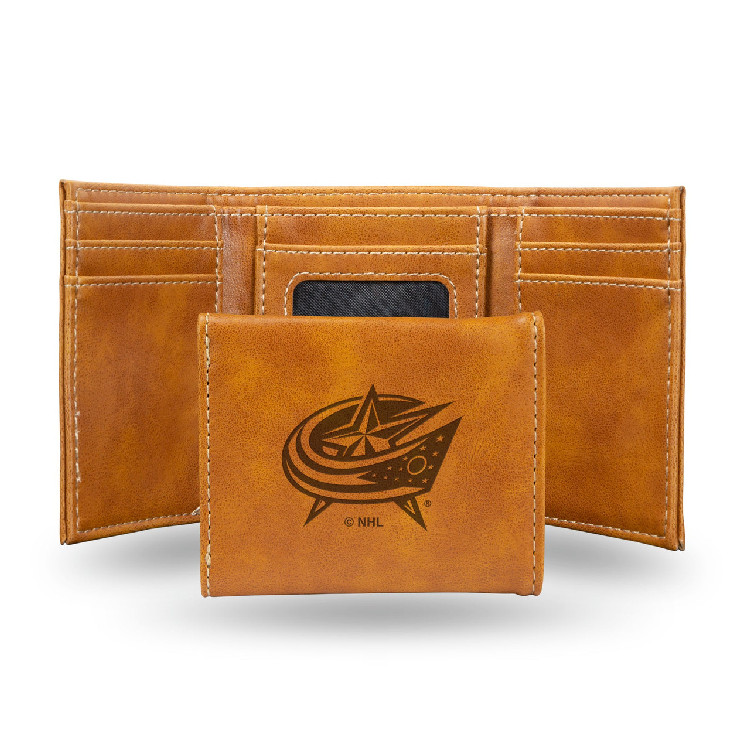 Columbus Blue Jackets Wallet Trifold Laser Engraved