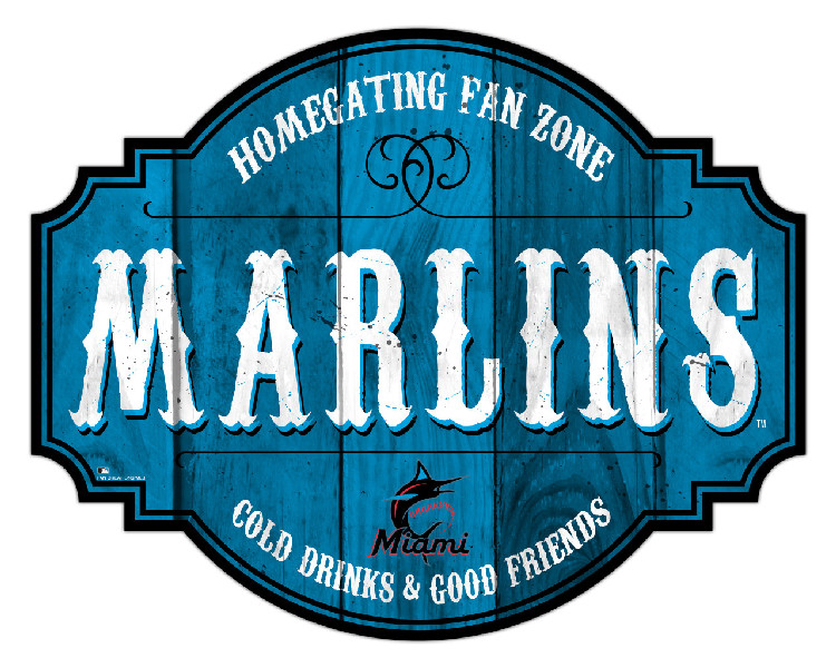 Miami Marlins Sign Wood 12 Inch Homegating Tavern