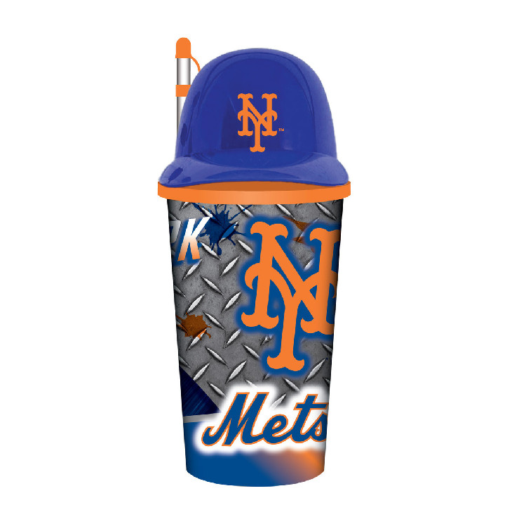 New York Mets Helmet Cup 32oz Plastic with Straw