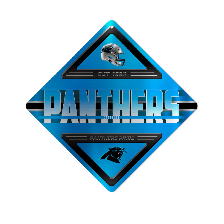 Carolina Panthers Sign Metal Diamond Shape