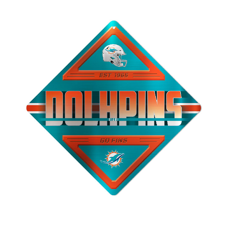 Miami Dolphins Sign Metal Diamond Shape