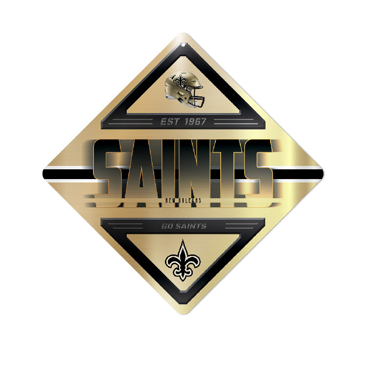 New Orleans Saints Sign Metal Diamond Shape