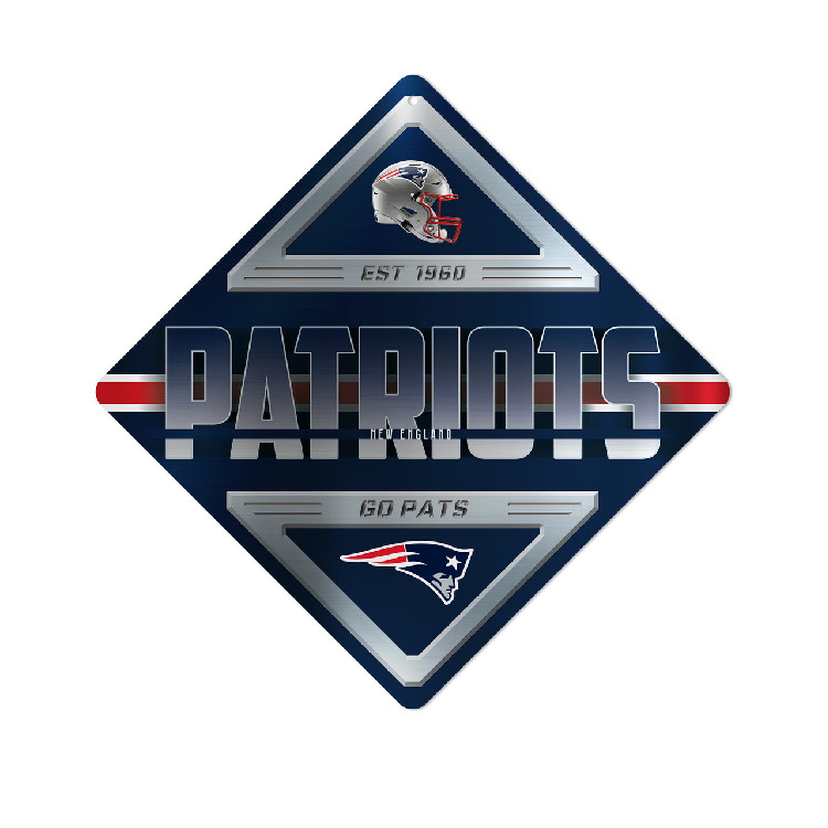 New England Patriots Sign Metal Diamond Shape