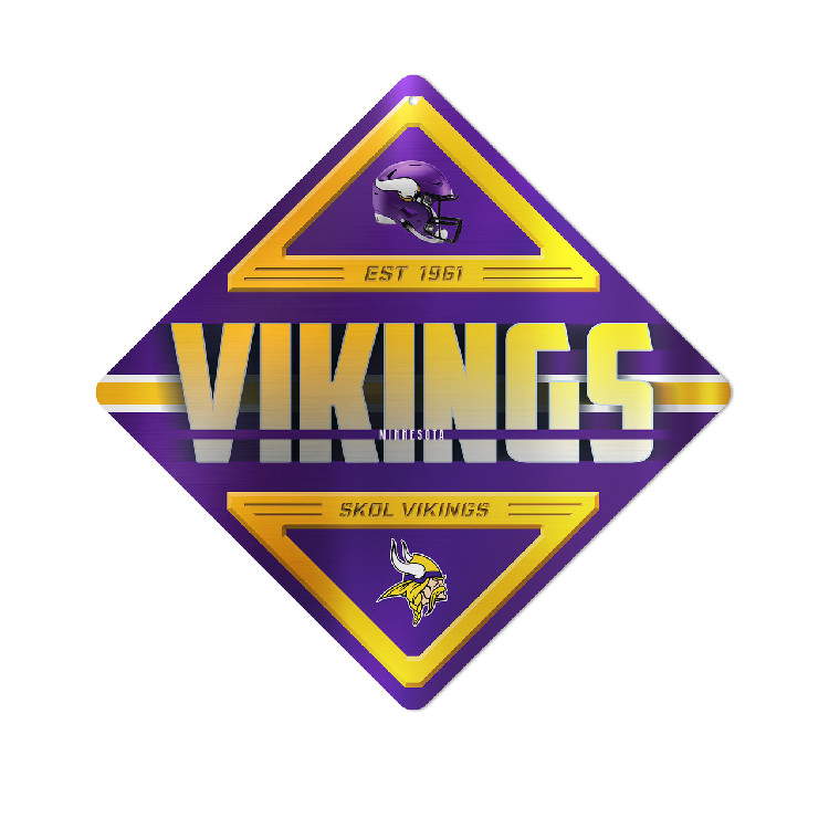 Minnesota Vikings Sign Metal Diamond Shape