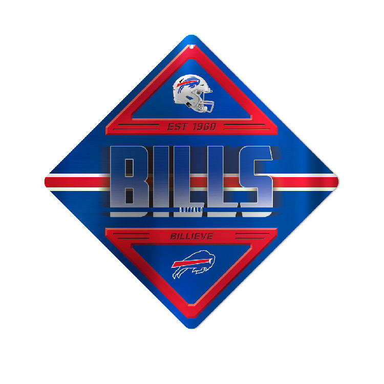 Buffalo Bills Sign Metal Diamond Shape