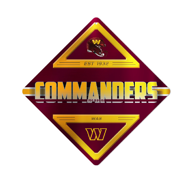 Washington Commanders Sign Metal Diamond Shape